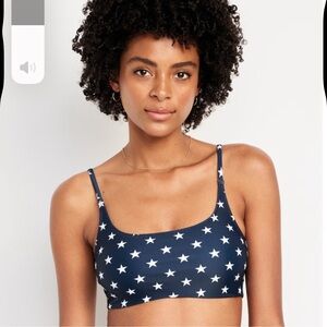 NWT OLD NAVY  Scoop-Neck Bikini Swim Top Color: 4th Blue Stars SIZE LARGE